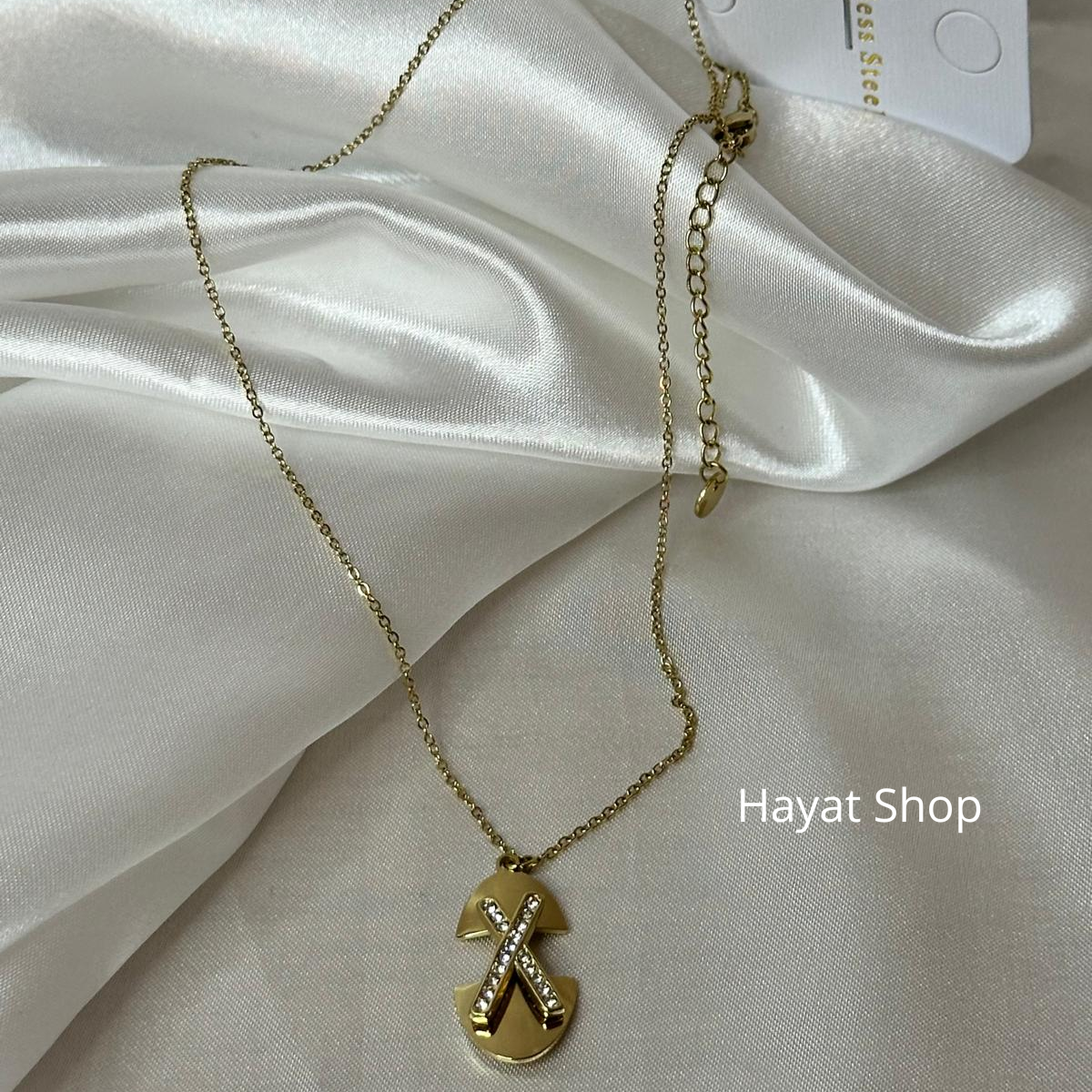 Collana in acciaio inossidabile con lettera X