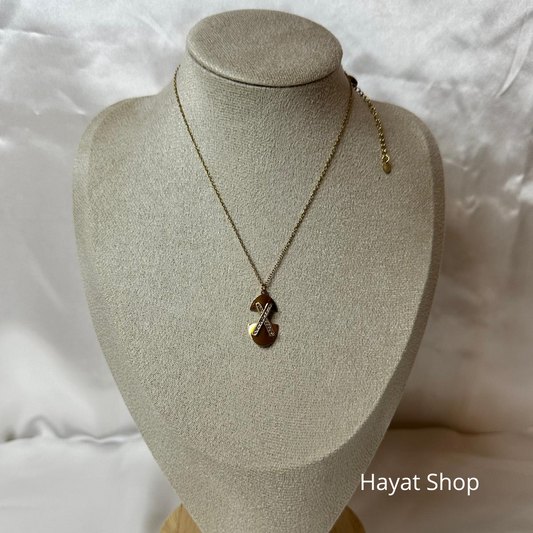 Collana in acciaio inossidabile con lettera X