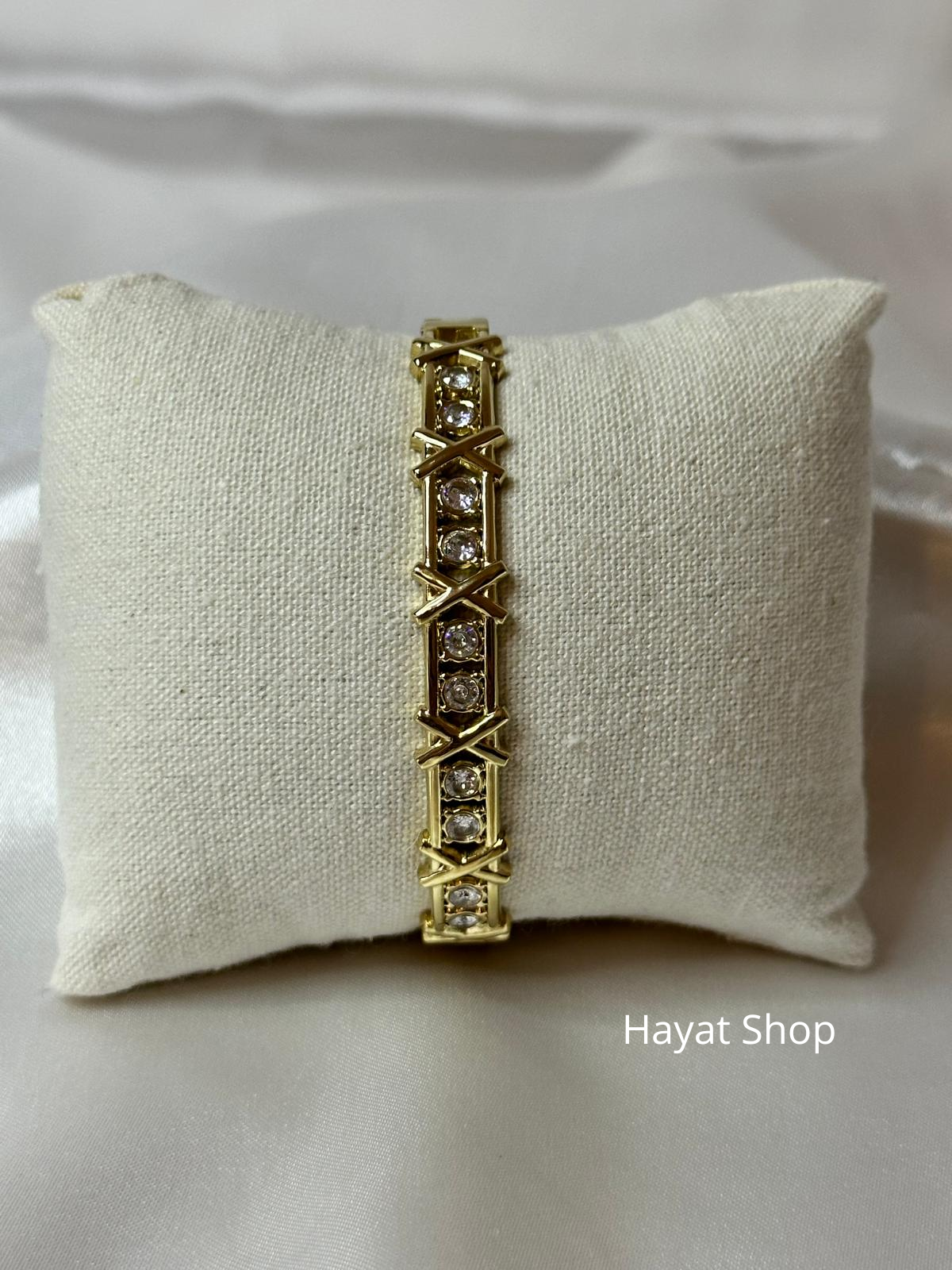 Braccialetto multi strass in acciaio inossidabile