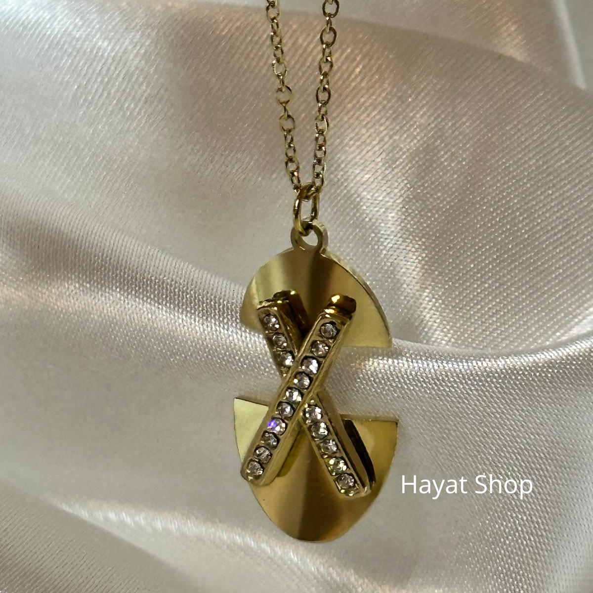 Collana in acciaio inossidabile con lettera X