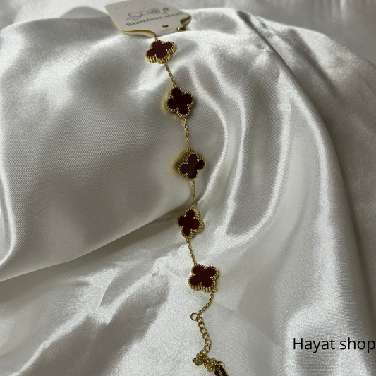 Bracciale quadrifoglio in acciaio inossidabile