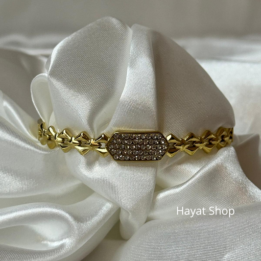 Braccialetto in acciaio inossidabile maglie d'Oro Intrecciate