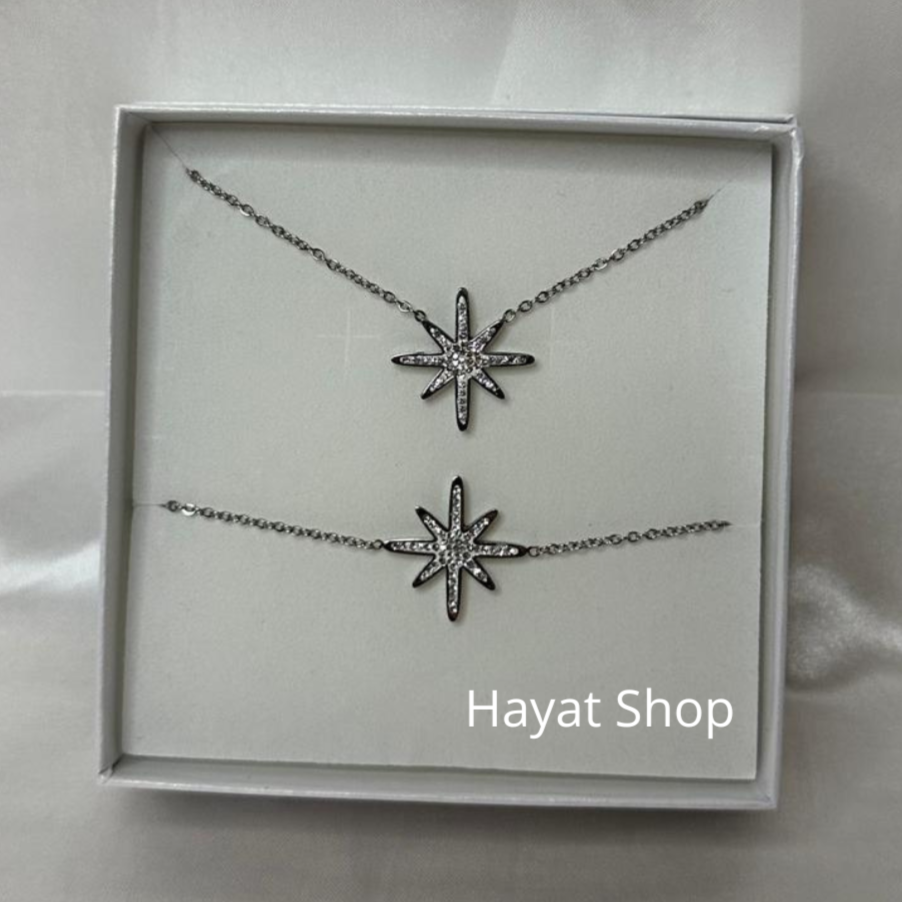 Set collana e bracciale in acciaio inossidabile