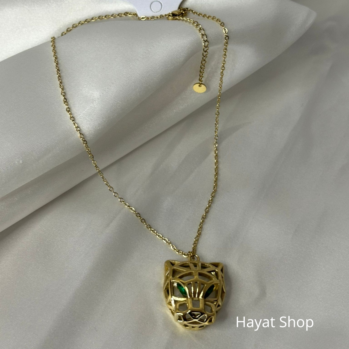 Collana con testa di leopardo in acciaio inossidabile