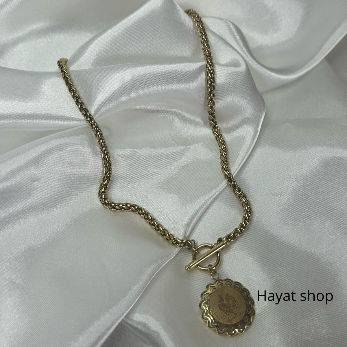 Collana con gallo franco in acciaio inossidabile