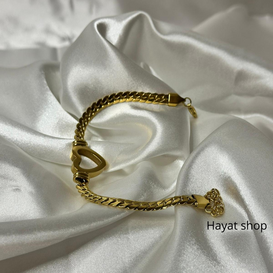 Bracciale con cuore d amore in acciaio inossidabile