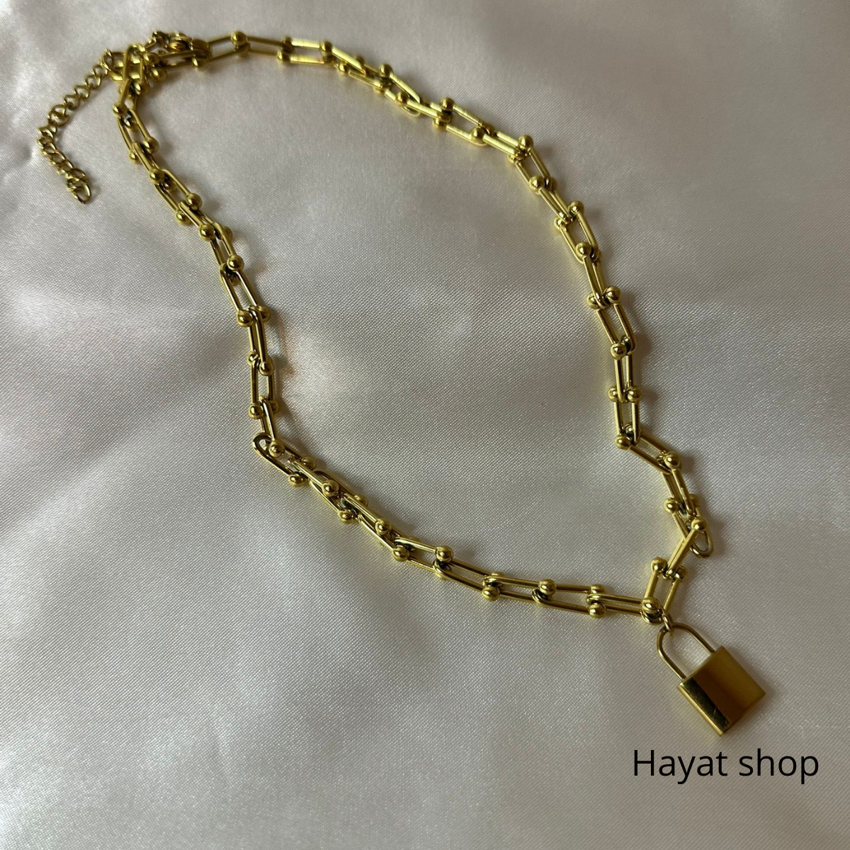 Collana Hip hop a forma di U con chiusura a moschettone