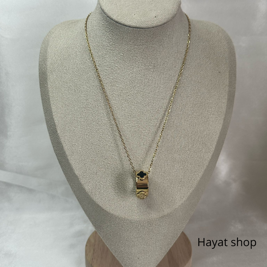 Collana con fiore van in acciaio inossidabile