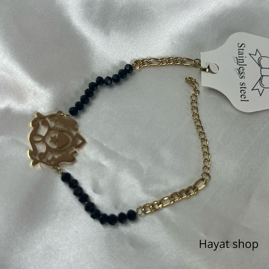 Bracciale Regno del Marocco in acciaio inossidabile colore nero