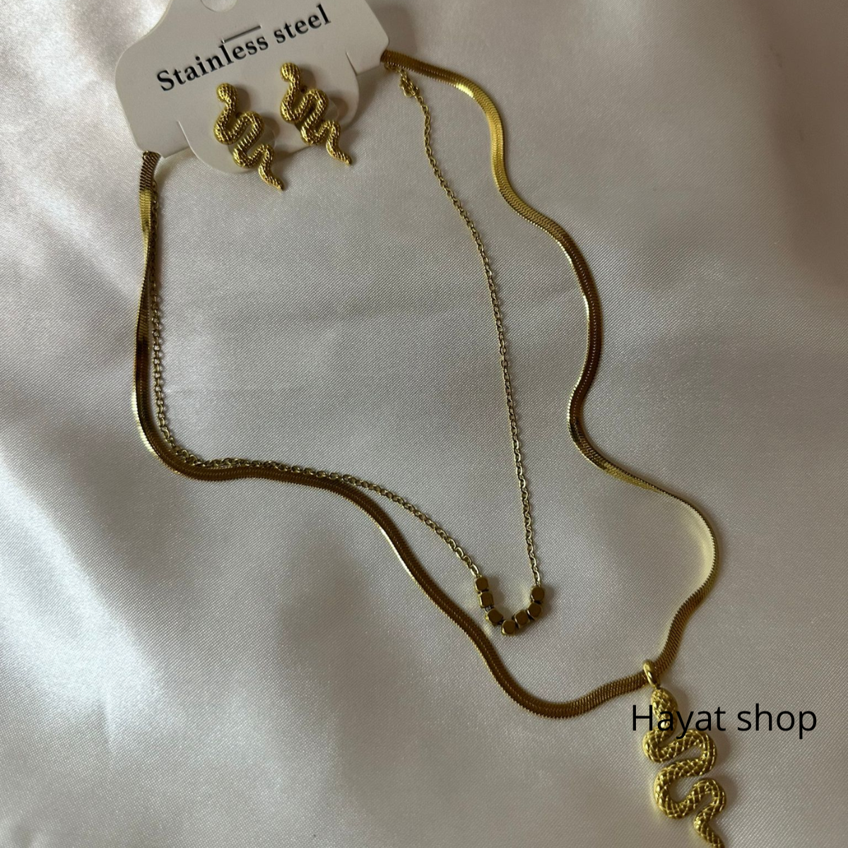 Set gioelli a forma di serpente in acciaio inossidabile