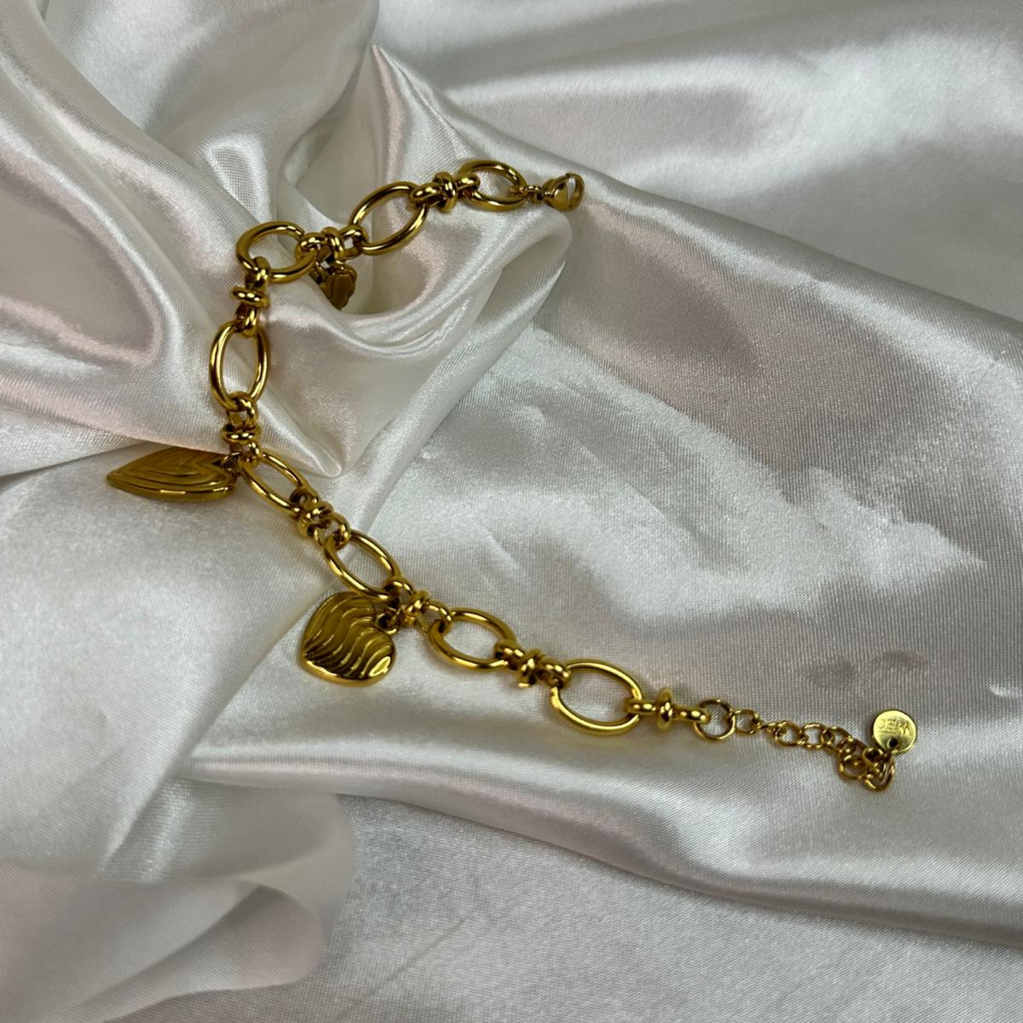 Parure con cuore in acciaio inox