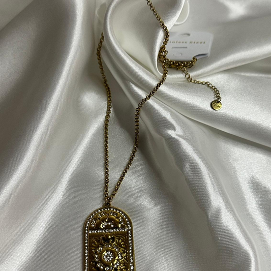 Collana bab mansore con perline in acciaio inossidabile