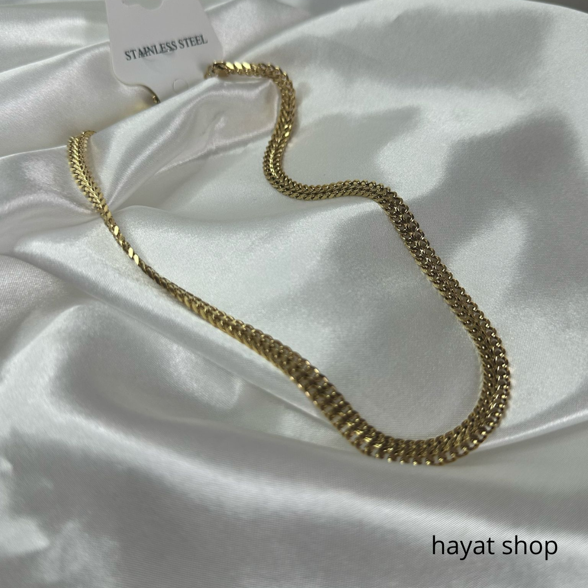 collana girocollo a catena retro simplice doppio in acciaio inossidabile
