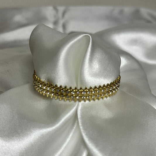 Braccialetto multi strass in acciaio inossidabile