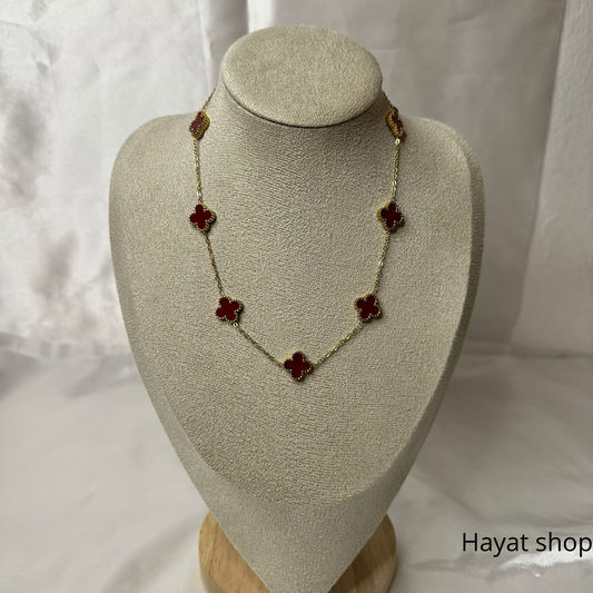 Collana quadrifoglio  in acciaio inossidabile