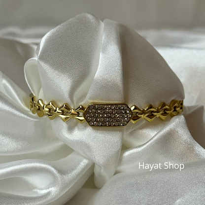 Braccialetto in acciaio inossidabile maglie d'Oro Intrecciate