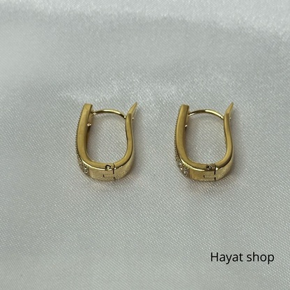 Orecchini alla moda con zircone diamanti in acciaio inossidabile