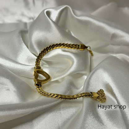 Bracciale con cuore d amore in acciaio inossidabile
