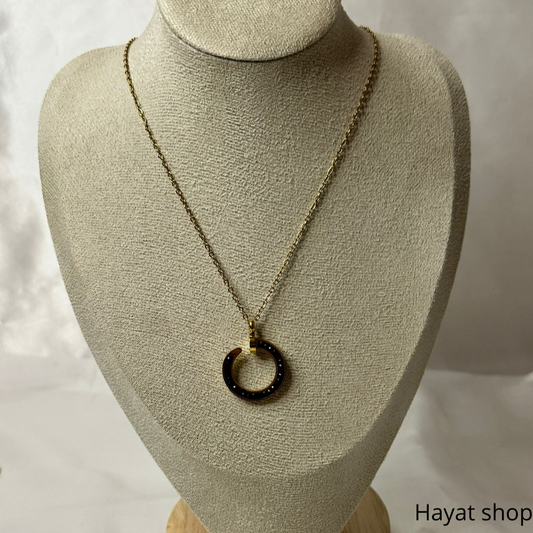 Collana Nail Ring  Shinestone in acciaio inossidabile
