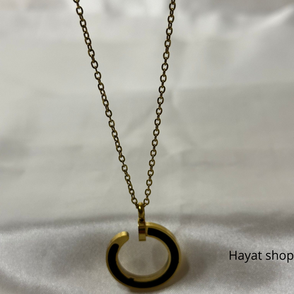 Collana Nail Ring  Shinestone in acciaio inossidabile