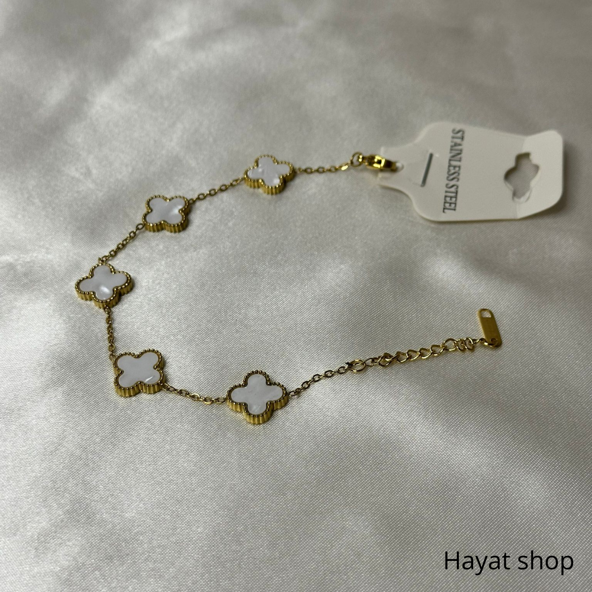 Bracciale quadrifoglio  in acciaio inossidabile