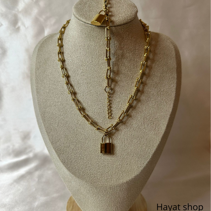 Collana Hip hop a forma di U con chiusura a moschettone