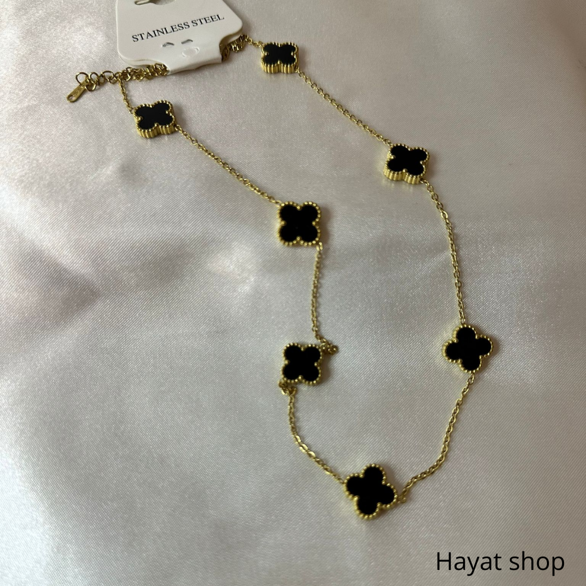 Collana quadrifoglie in acciaio inossidabile