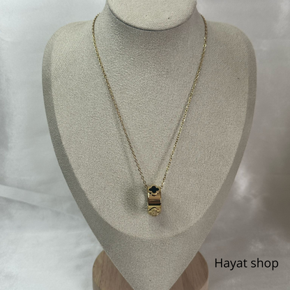 Collana con fiore van in acciaio inossidabile