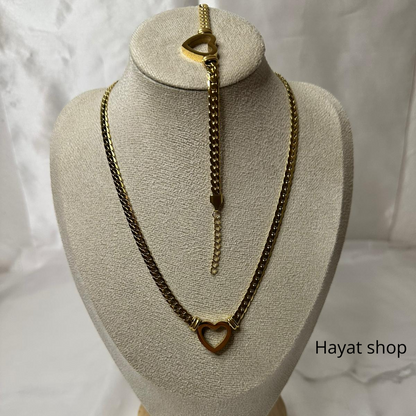 Collana francese con cuore d amore in acciaio inossidabile