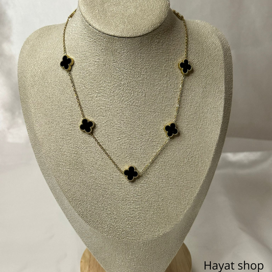 Collana quadrifoglie in acciaio inossidabile