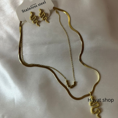 Set gioelli a forma di serpente in acciaio inossidabile