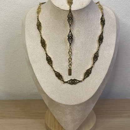 Collana con catena a maglie losanga in acciaio inox