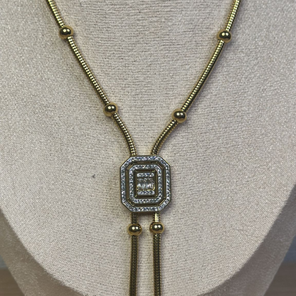 Collana rettangolare in acciaio inox