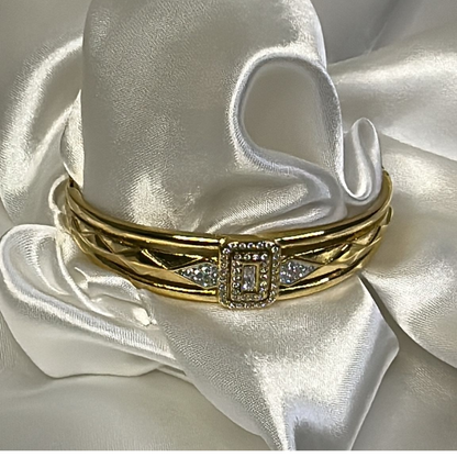 Braccialetto bamboo bon bangle in acciaio inox