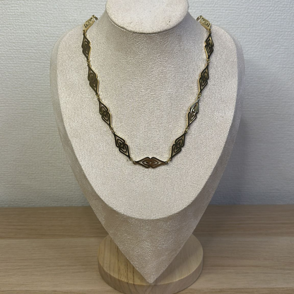 Collana con catena a maglie losanga in acciaio inox