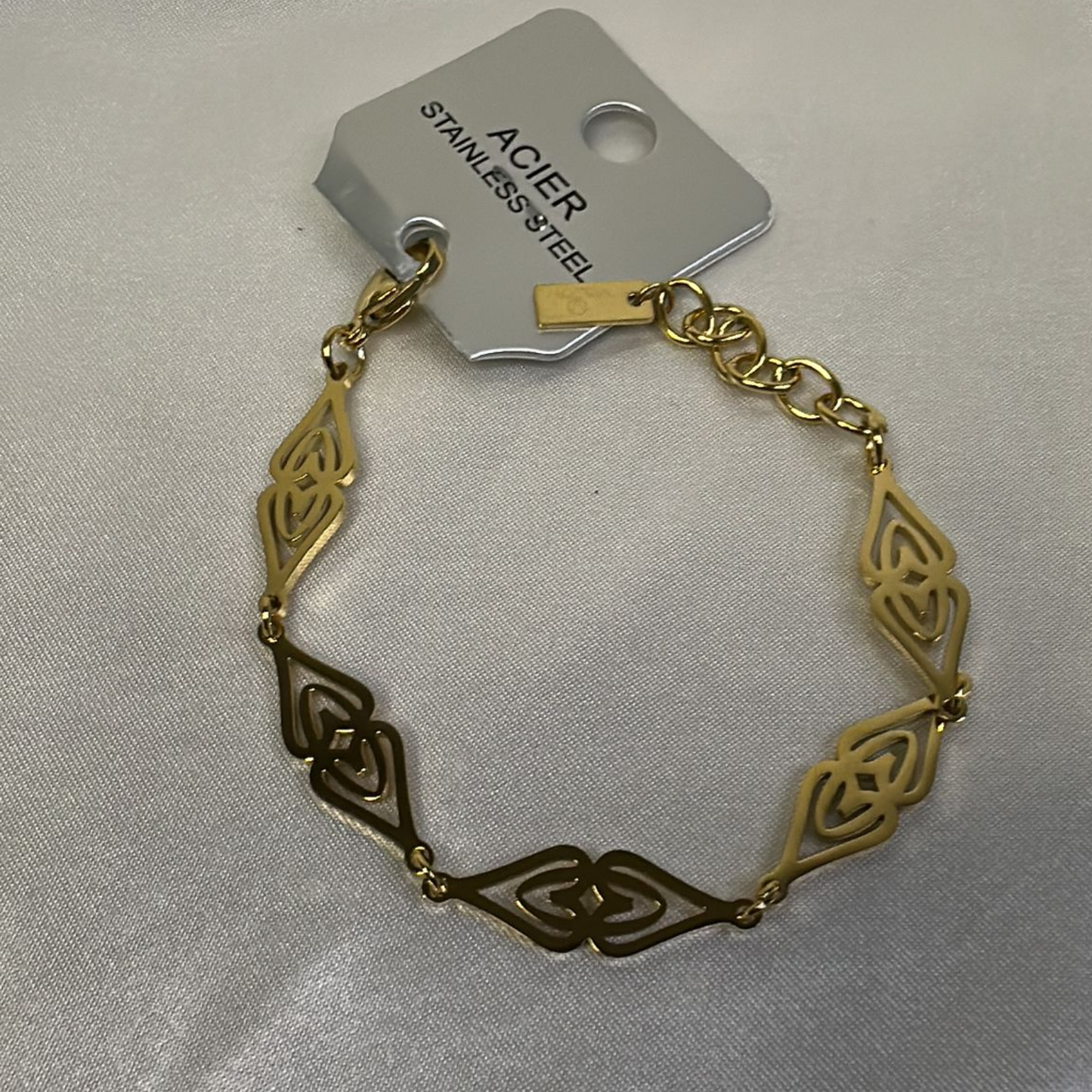 Bracciale con catena a maglia losanga