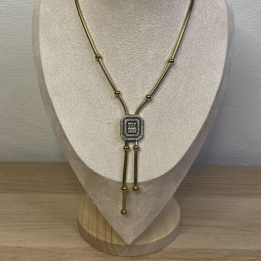 Collana rettangolare in acciaio inox